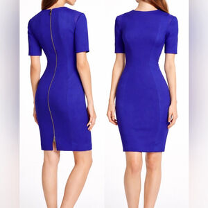 Ted Baker Blue Textured Sheath Dress | Tailored Bodycon |